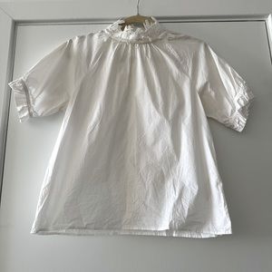 Zara Floral Collar and Puff Sleeve Top